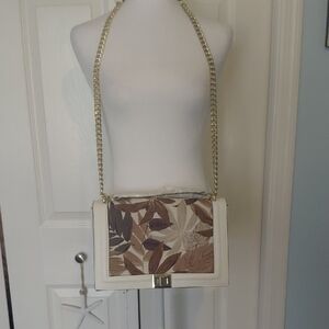 NWT INC International Concepts Cream and Brown Crossbody Bag